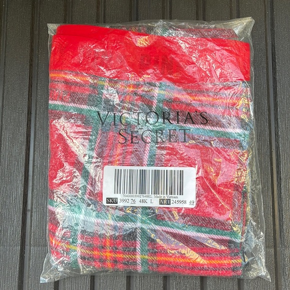 VS Pink - Red Cozy Sleep Jogger Pants - Large - Picture 2 of 4